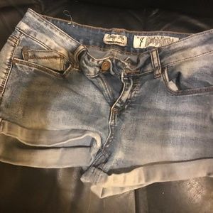 Indigo Red Blue Jean Shorts Size 7
